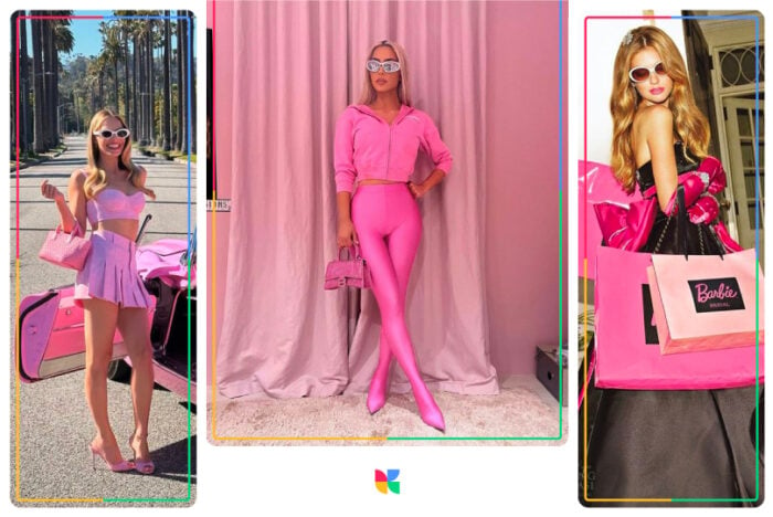 Barbiecore aesthetic looks, all pink.
