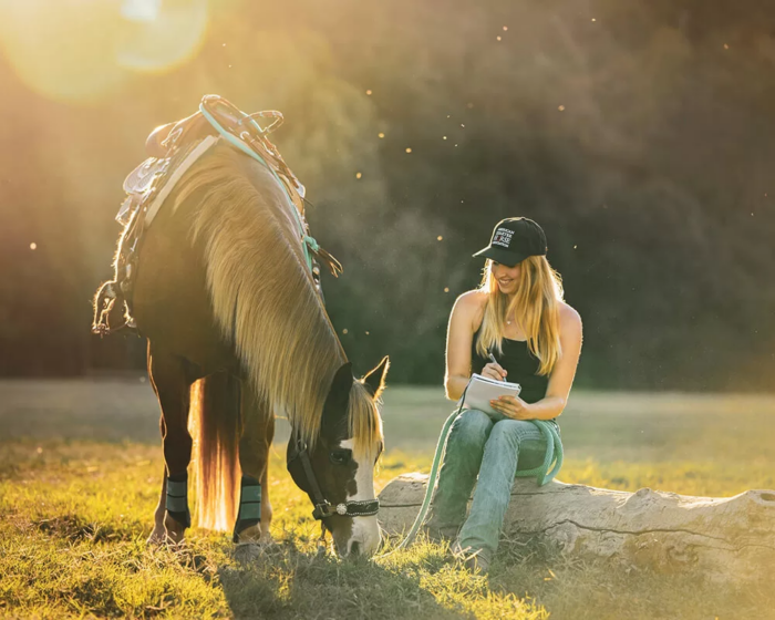 Country side: girl with horse