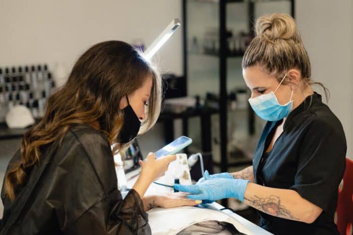 beauty salon capturing new nails on Instagram
