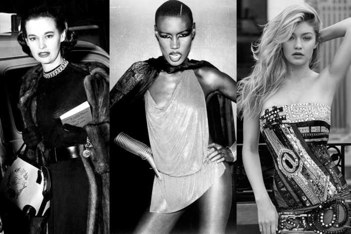 black and white picture of celebrities representing fashion girlies aesthetic 