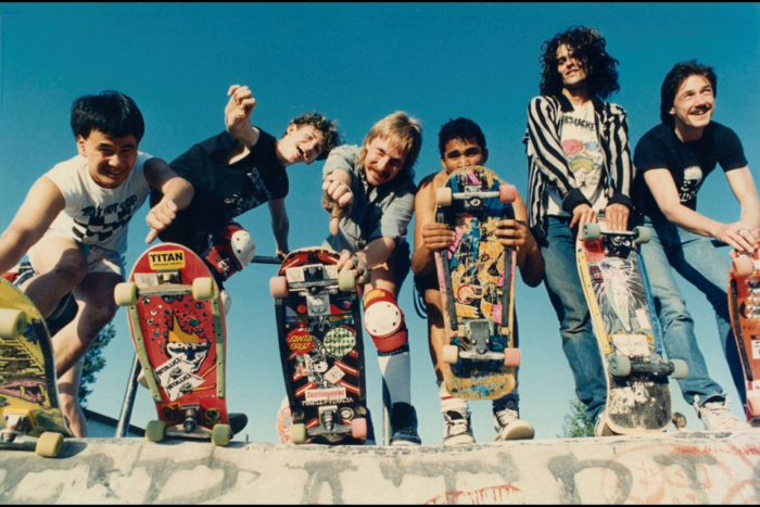 skaters with their skateboards