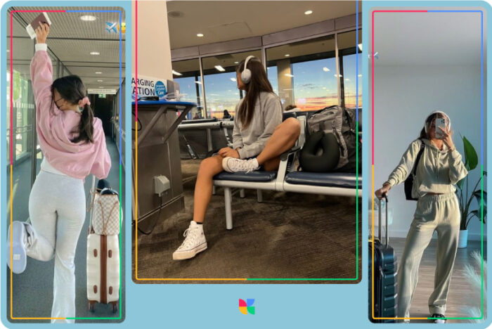 travel girl in the airport clothes
