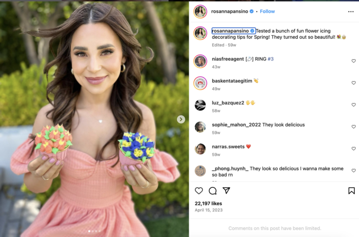 Instagram food bloger rosanna pansino with cup cakes