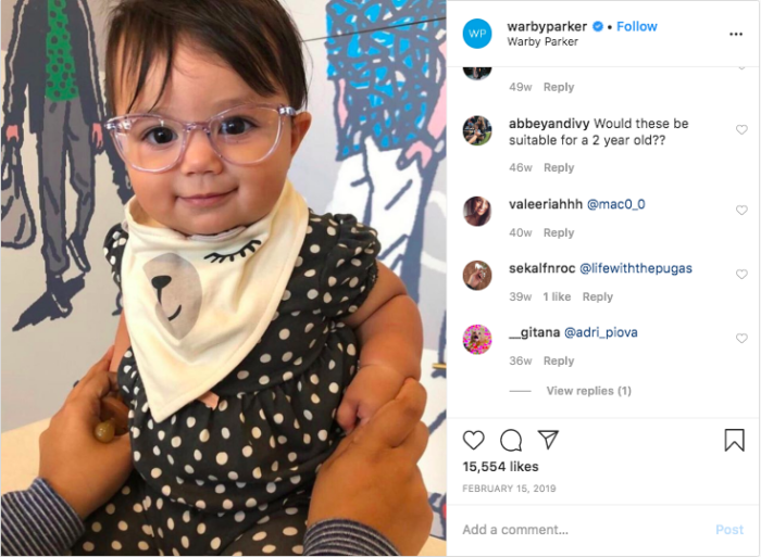 Warby parker instagram post screenshot