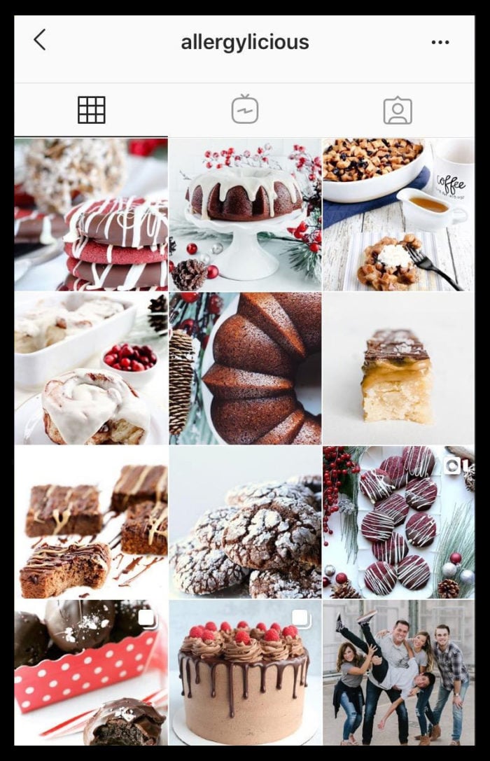 bakery page screenshot on instagram 