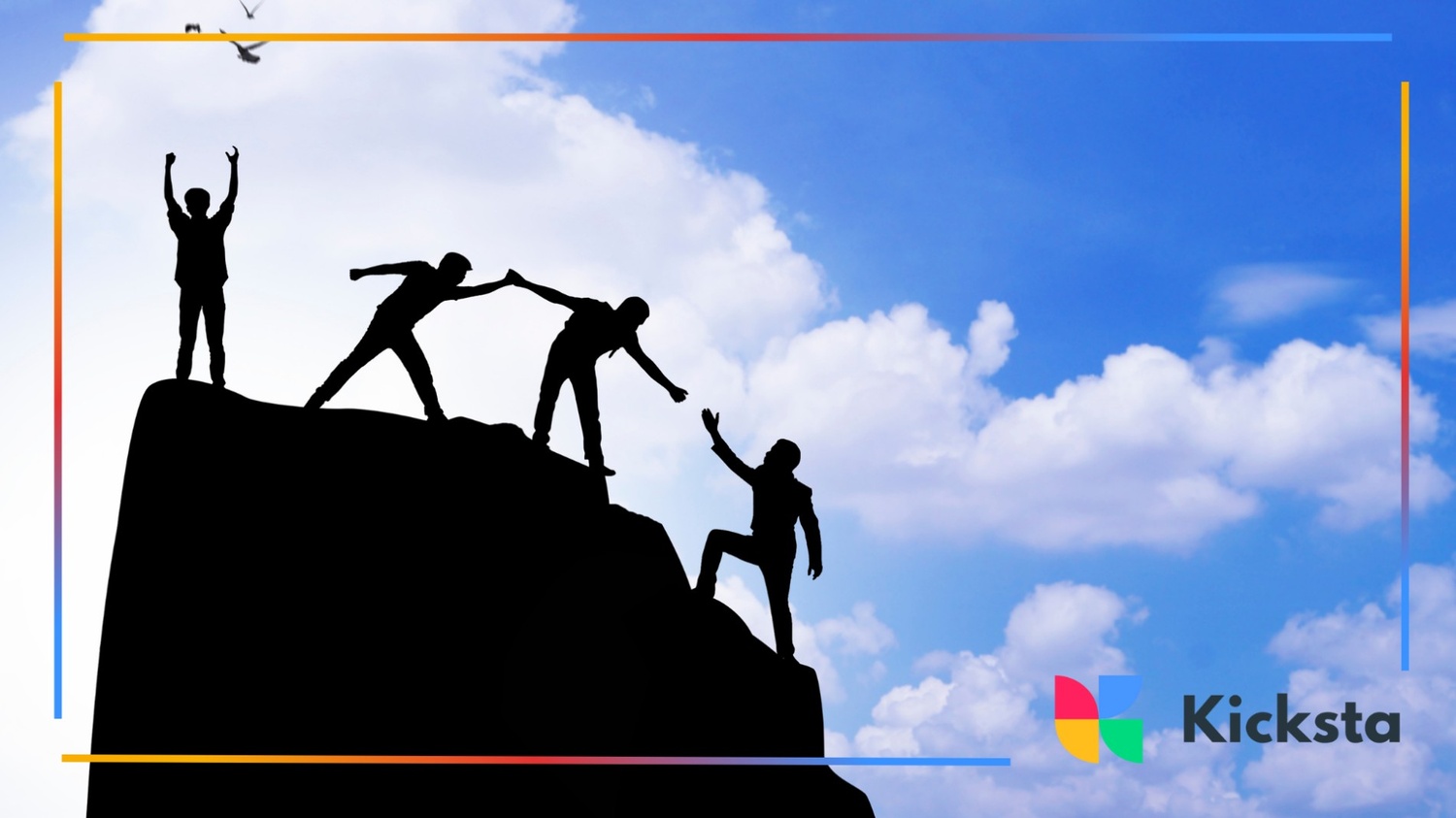 Teamwork and motivation on mountain climb
